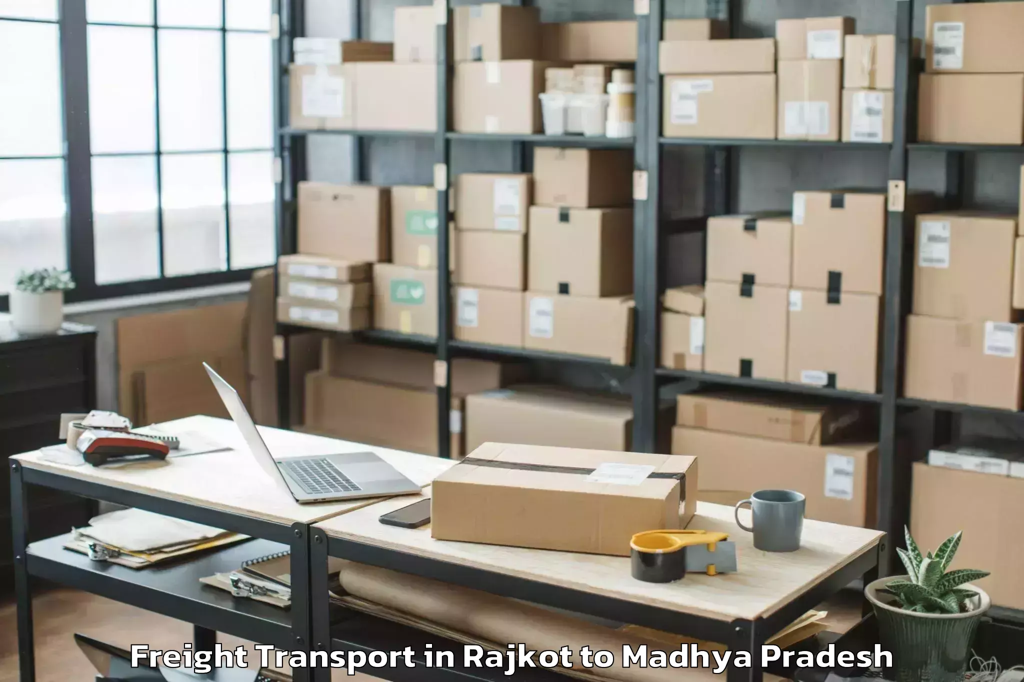 Reliable Rajkot to Damoh Freight Transport